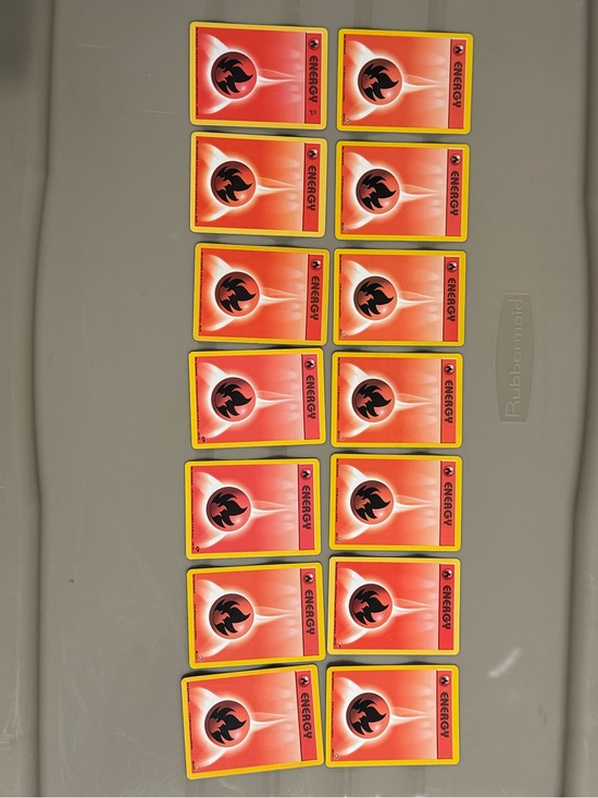 Pokemon Other - Pokemon Fire Energy Cards - Red and Yellow lot of 14
